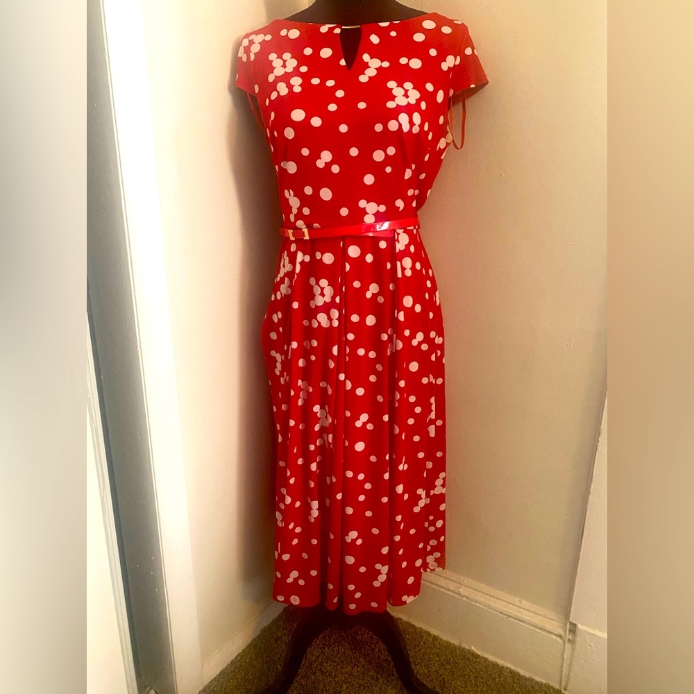 RM LL Red and White Polka Dot Dress